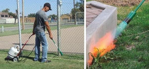 Red Dragon Propane weed burning torches for organic gardening and weed control in your yard and garden